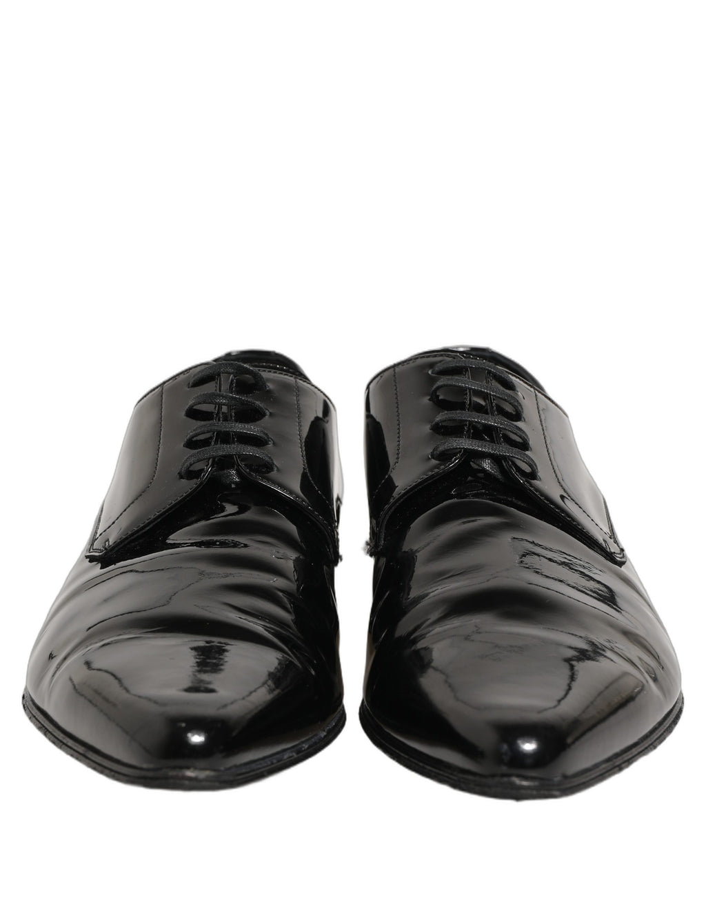 Chaussures Derby en cuir noir Dolce & Gabbana pour homme, chaussures formelles élégantes et sophistiquées.