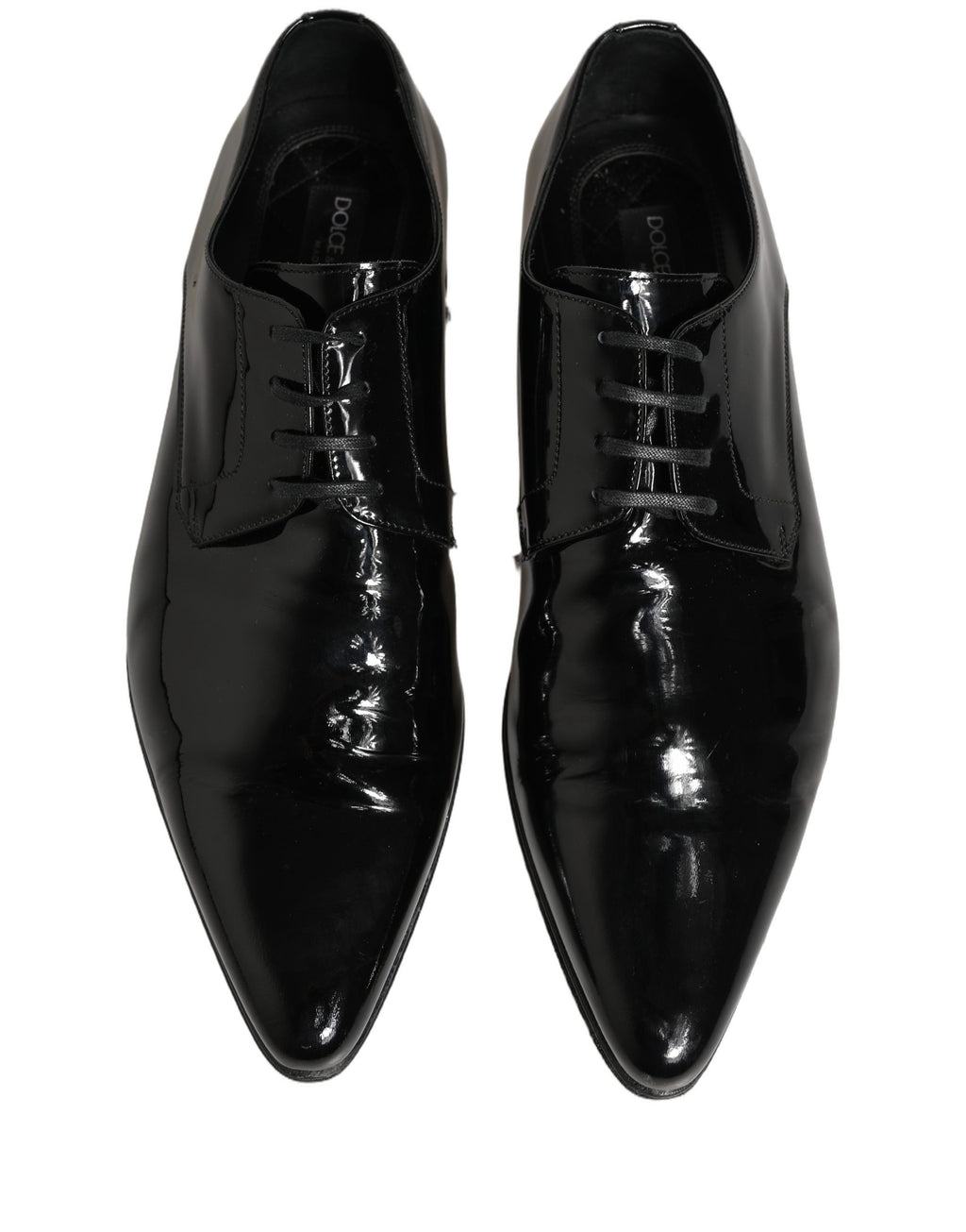 Chaussures Derby en cuir noir de Dolce & Gabbana pour homme, chaussures formelles élégantes et sophistiquées.