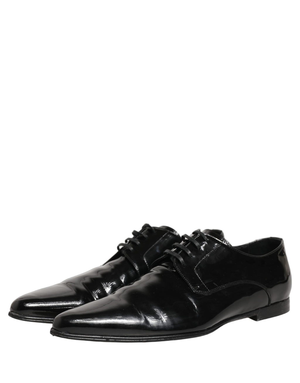 Chaussures Derby en cuir noir de Dolce & Gabbana pour homme, chaussures formelles élégantes et sophistiquées.