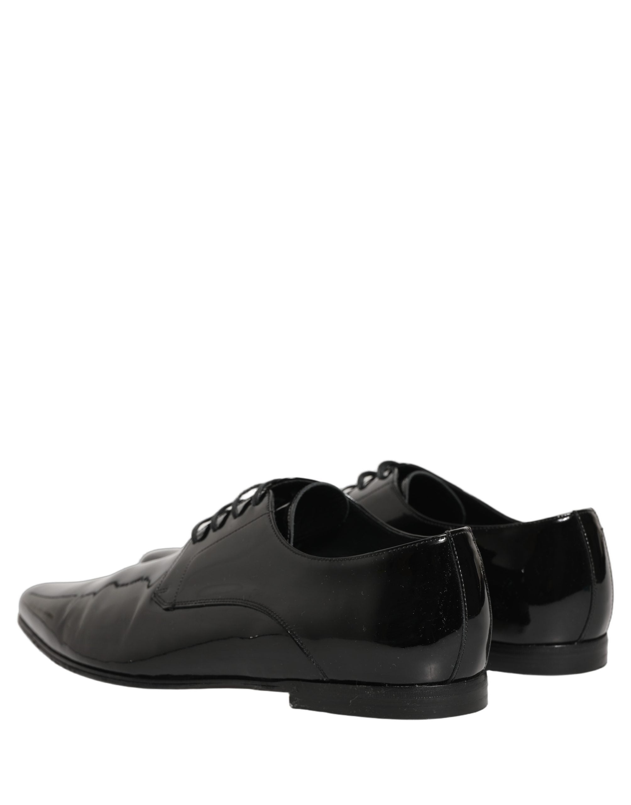 Chaussures Derby en cuir noir Dolce & Gabbana pour homme, chaussures formelles élégantes et sophistiquées.