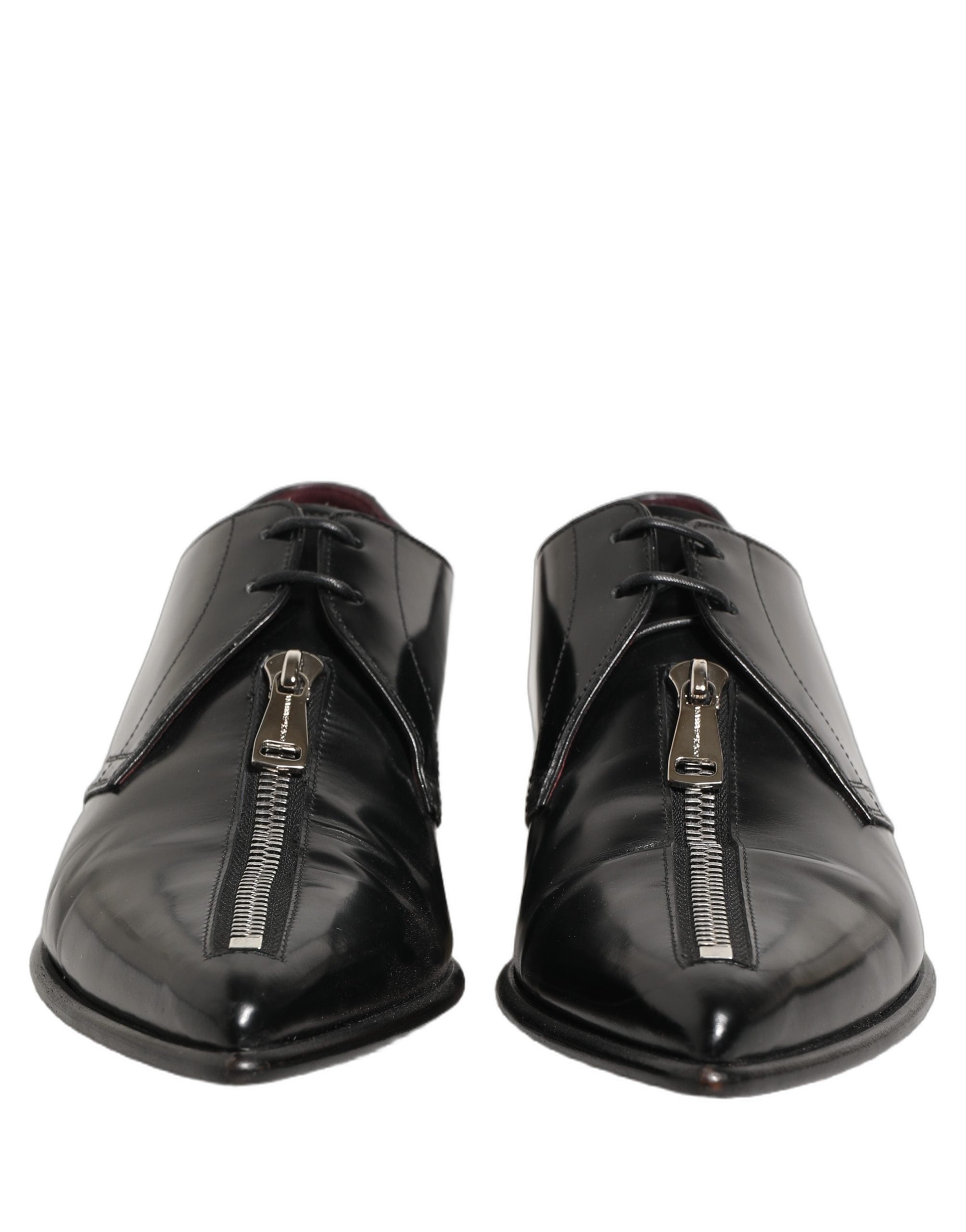 Chaussures Derby formelles en cuir noir pour homme de Dolce & Gabbana, élégantes et sophistiquées.