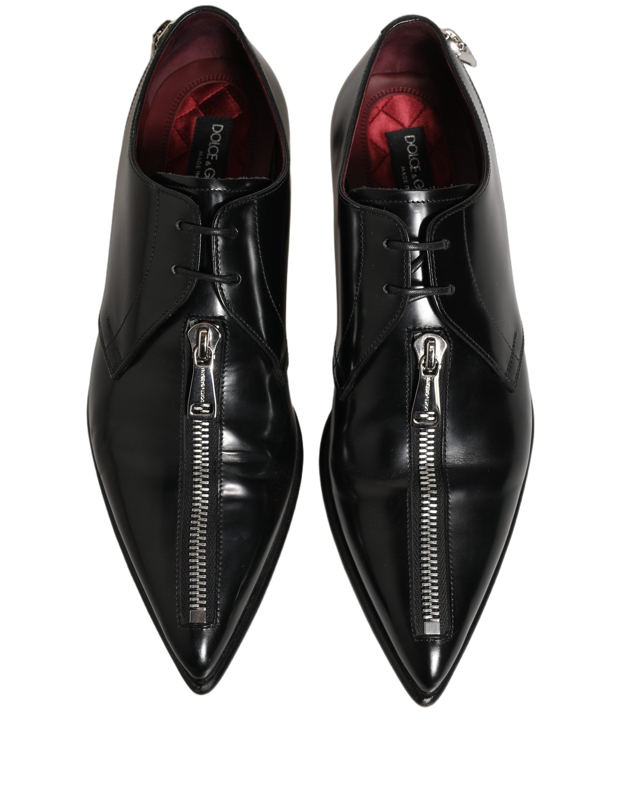 Chaussures derby en cuir noir pour homme de la marque Dolce & Gabbana, élégantes chaussures de ville formelles.