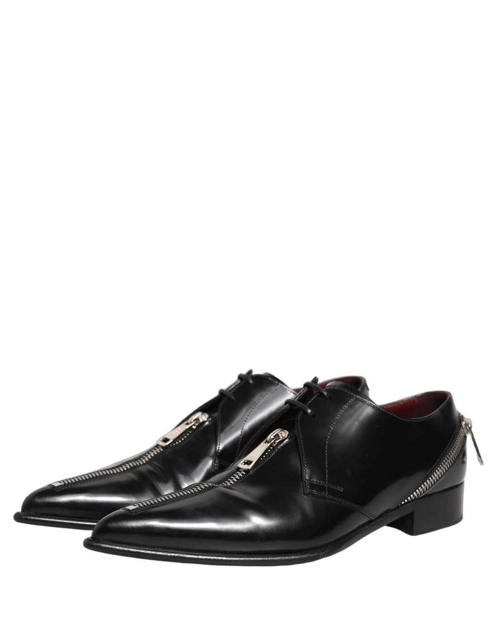 Chaussures Derby en cuir noir pour homme de la marque Dolce & Gabbana, chaussures de ville formelles élégantes et sophistiquées.