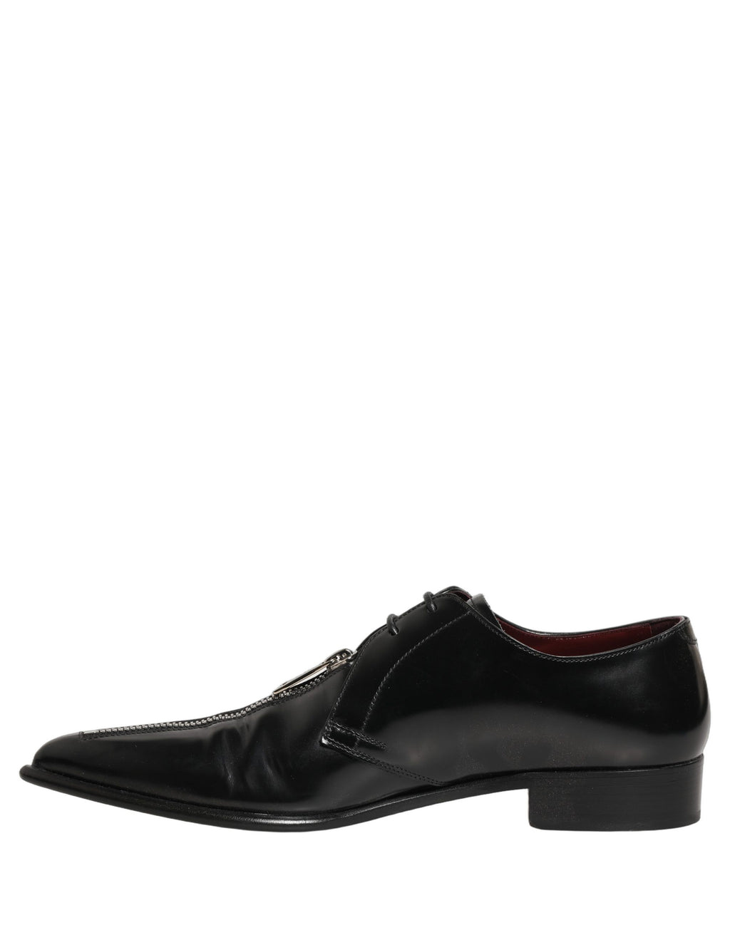 Chaussures derby en cuir noir pour hommes de la marque Dolce & Gabbana, chaussures formelles élégantes et sophistiquées.