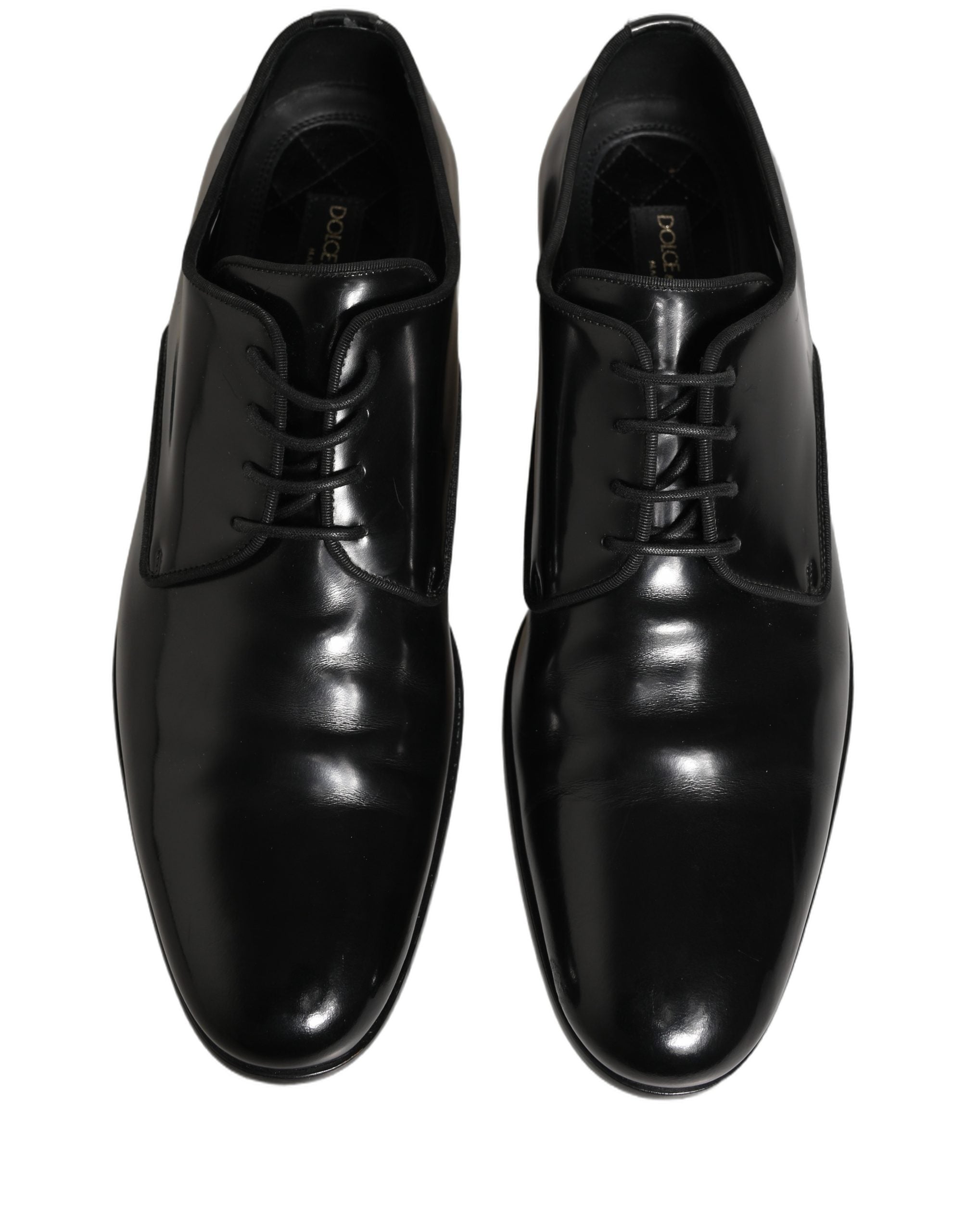 Chaussures Derby formelles en cuir noir pour homme de Dolce & Gabbana, élégantes et sophistiquées.
