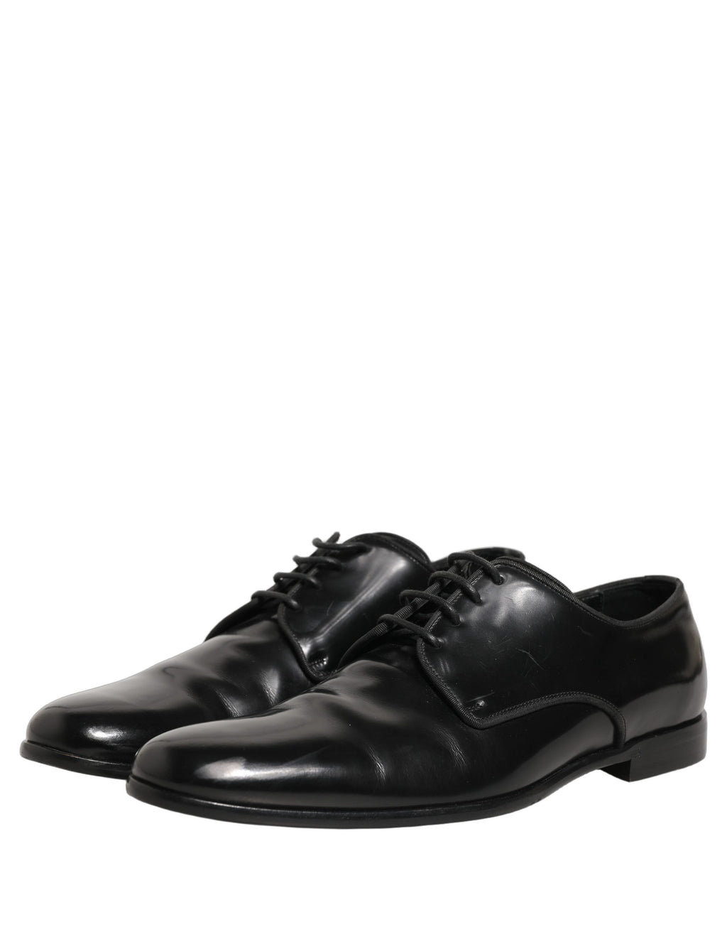 Chaussures derby en cuir noir pour homme de la marque Dolce & Gabbana, chaussures formelles élégantes et raffinées.