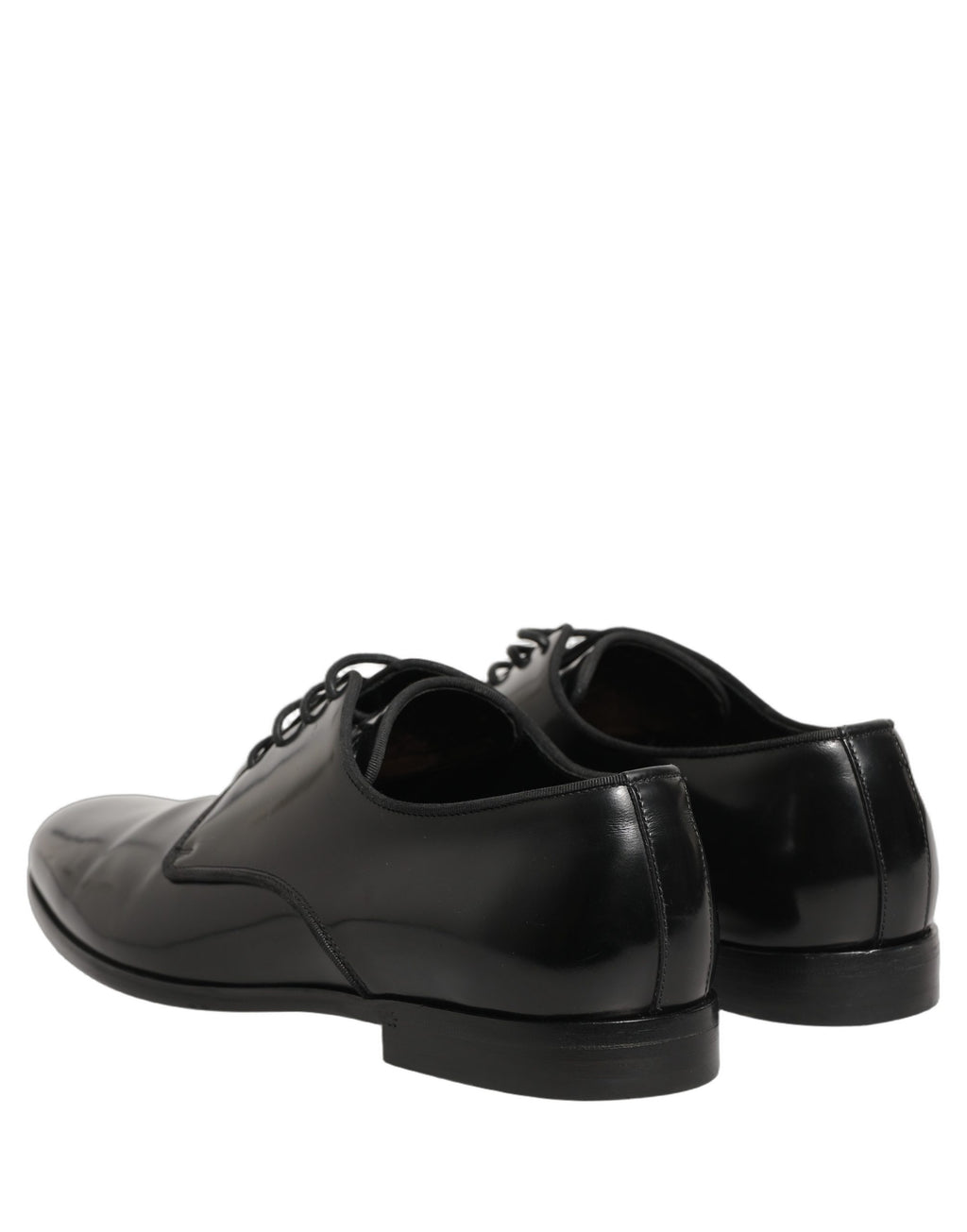 Chaussures derby en cuir noir pour homme de la marque Dolce & Gabbana, chaussures formelles élégantes et classiques.