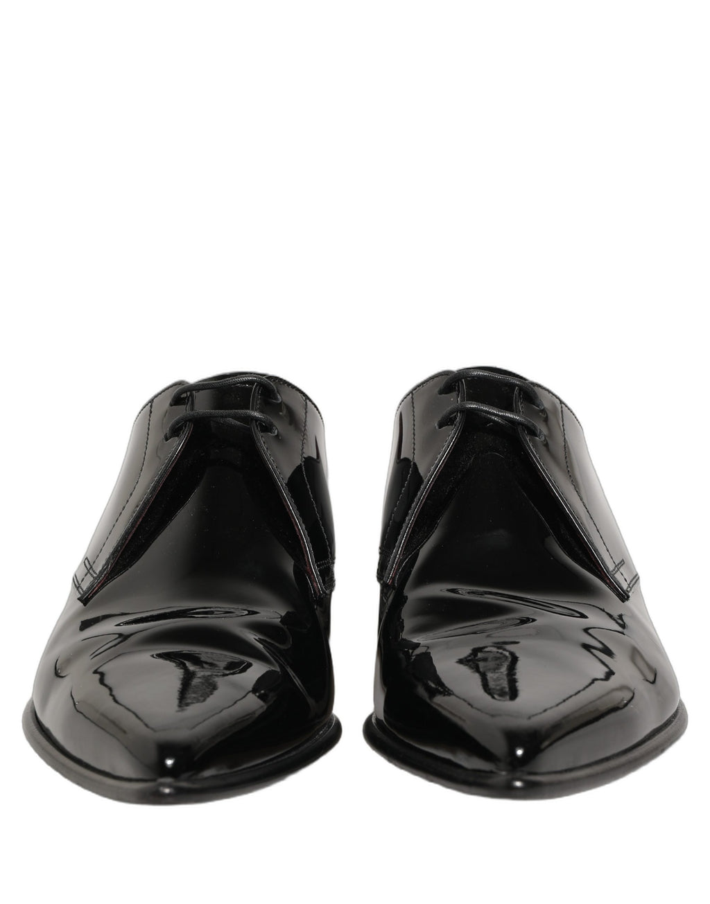 Chaussures derby en cuir noir pour homme de marque Dolce & Gabbana, chaussures formelles élégantes et classiques.