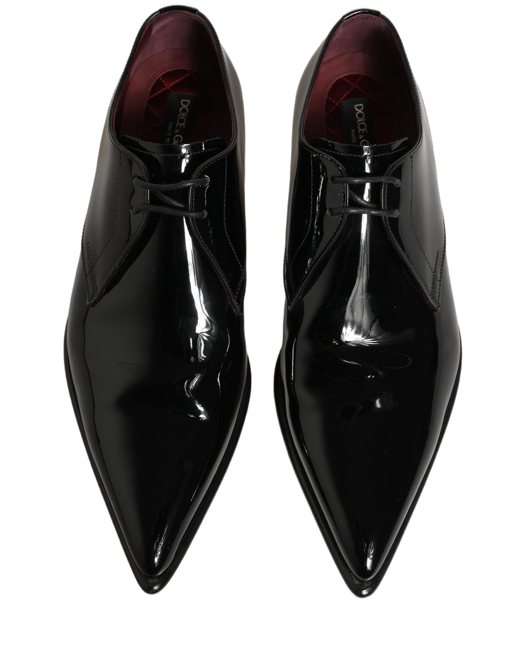 Chaussures derby en cuir noir pour homme de la marque Dolce & Gabbana, chaussures formelles élégantes et sophistiquées.