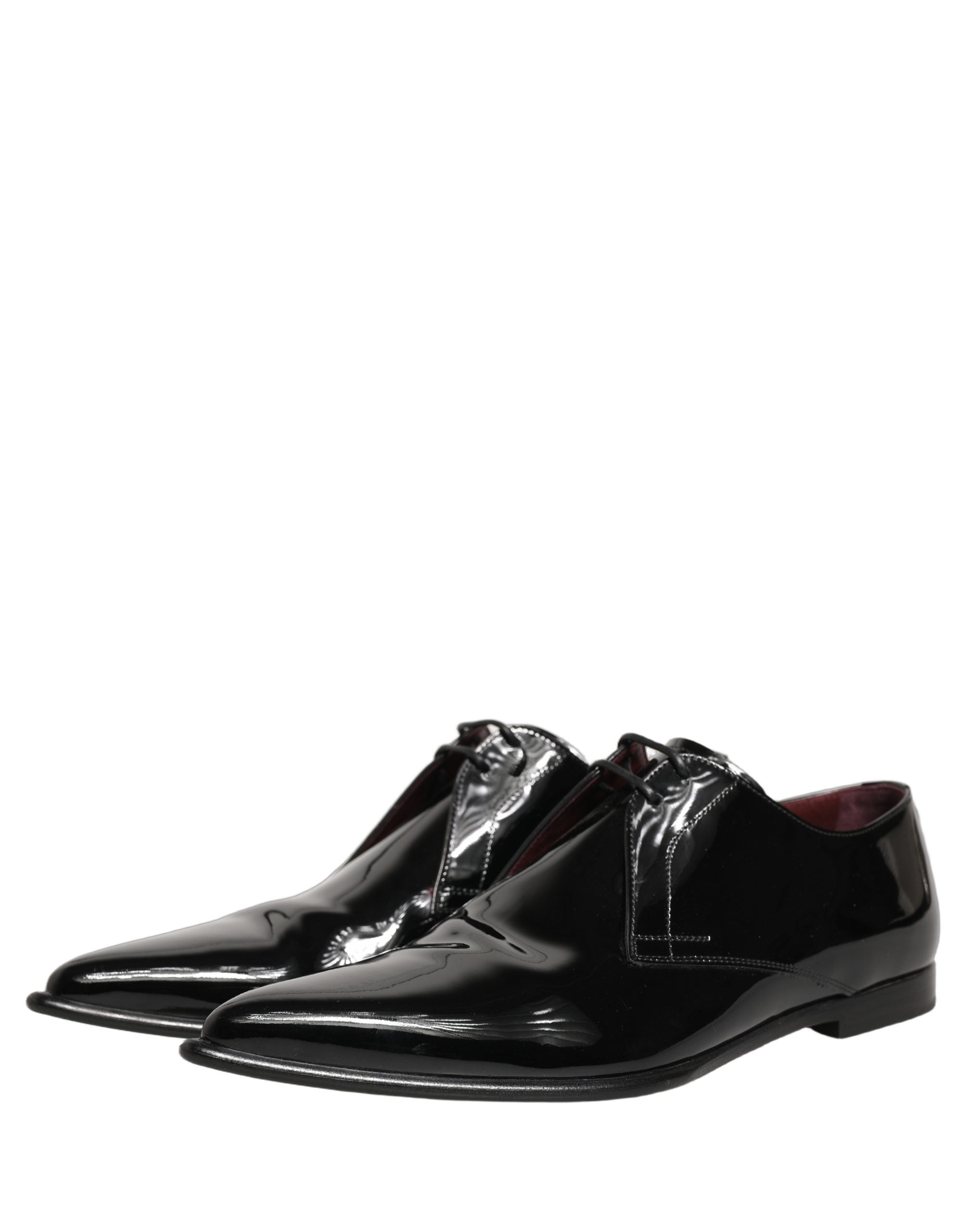 Chaussures derby en cuir noir pour homme de Dolce & Gabbana, chaussures formelles élégantes et sophistiquées.