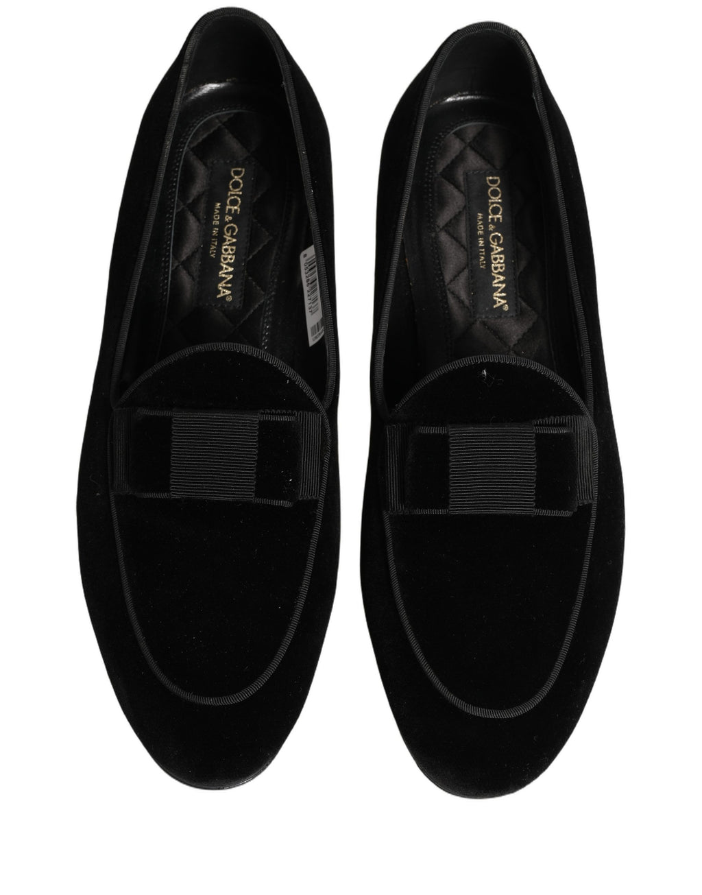 Chaussures formelles pour homme Dolce & Gabbana en velours noir, loafers élégants pour occasions spéciales.