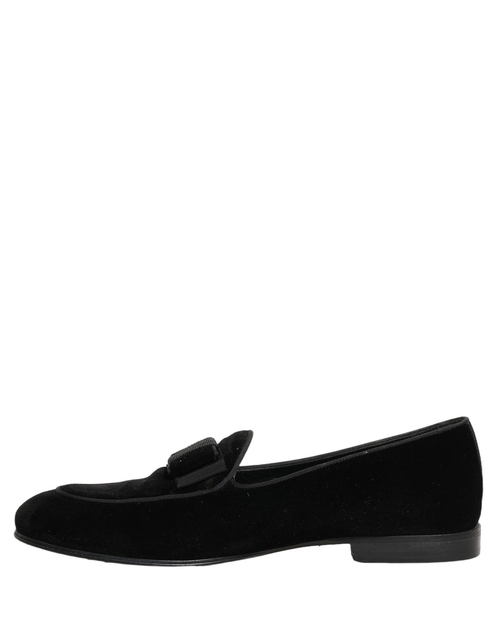 Chaussures formelles en velours noir Dolce & Gabbana pour homme, mocassins élégants pour occasions spéciales.