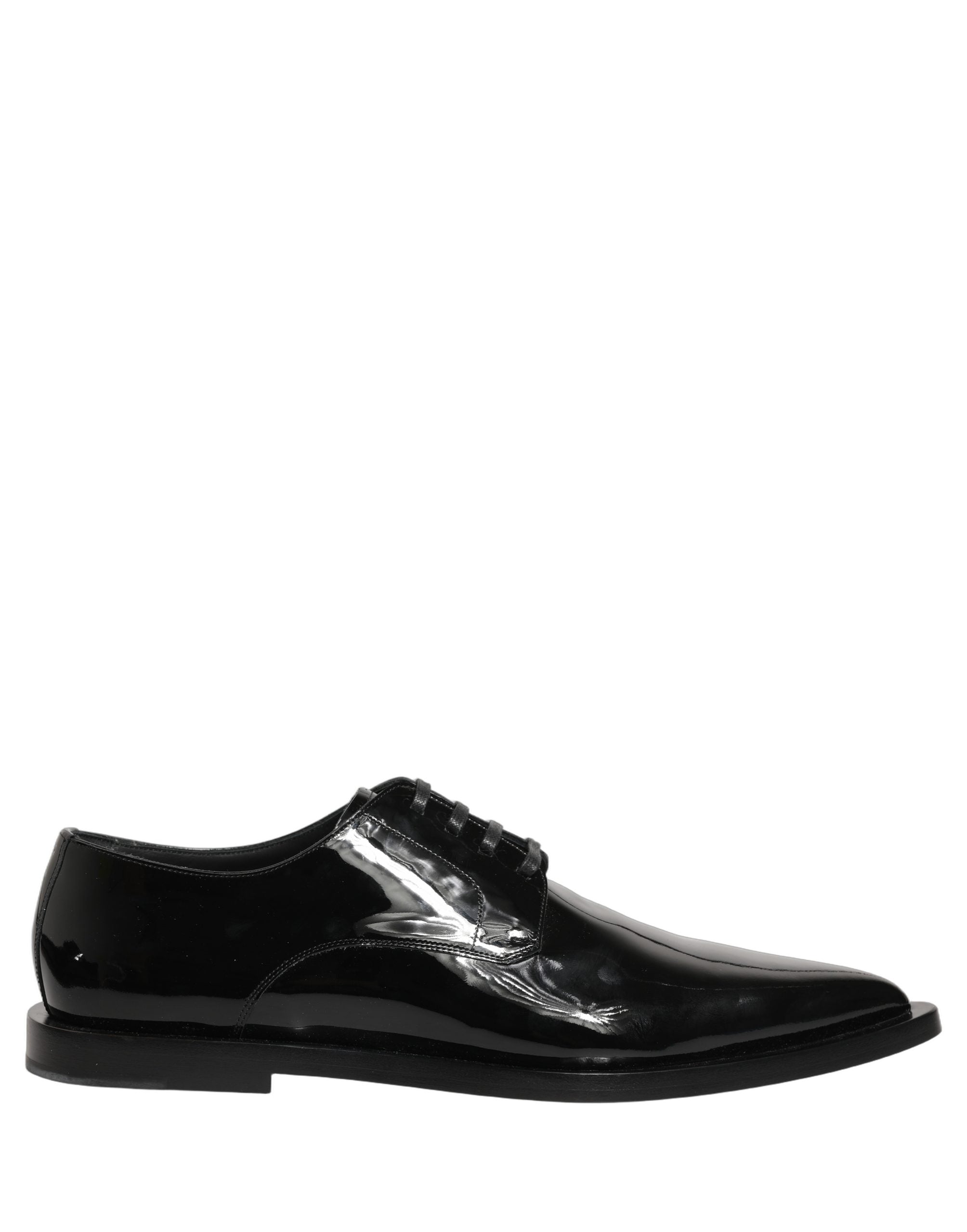Chaussures derby formelles en cuir noir de la marque Dolce & Gabbana pour homme, élégantes et sophistiquées.