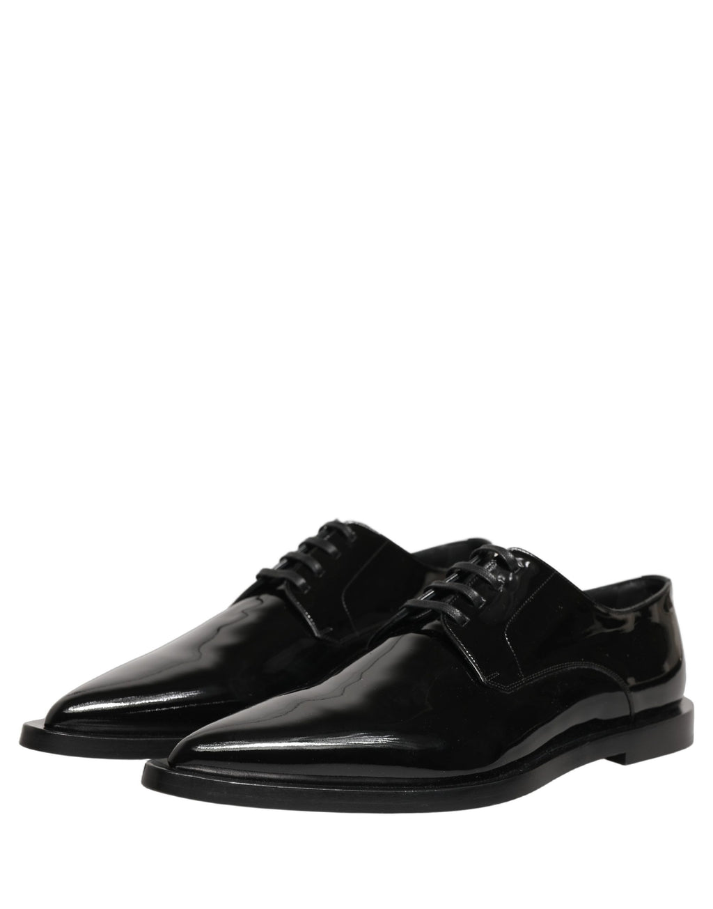 Chaussures derby noires en cuir pour homme de Dolce & Gabbana, chaussures formelles élégantes et sophistiquées.