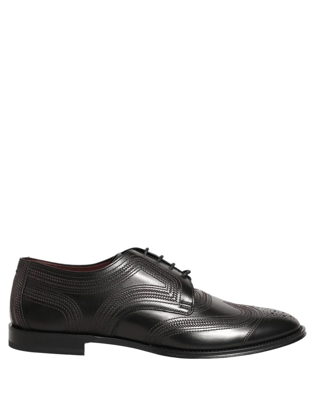 Dolce & Gabbana schwarze bestickte Derby-Anzugschuhe aus Leder