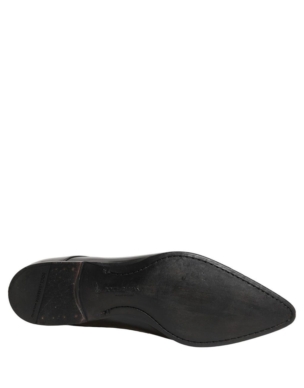 Chaussures derby en cuir noir pour homme de la marque Dolce & Gabbana, chaussures formelles élégantes et sophistiquées.
