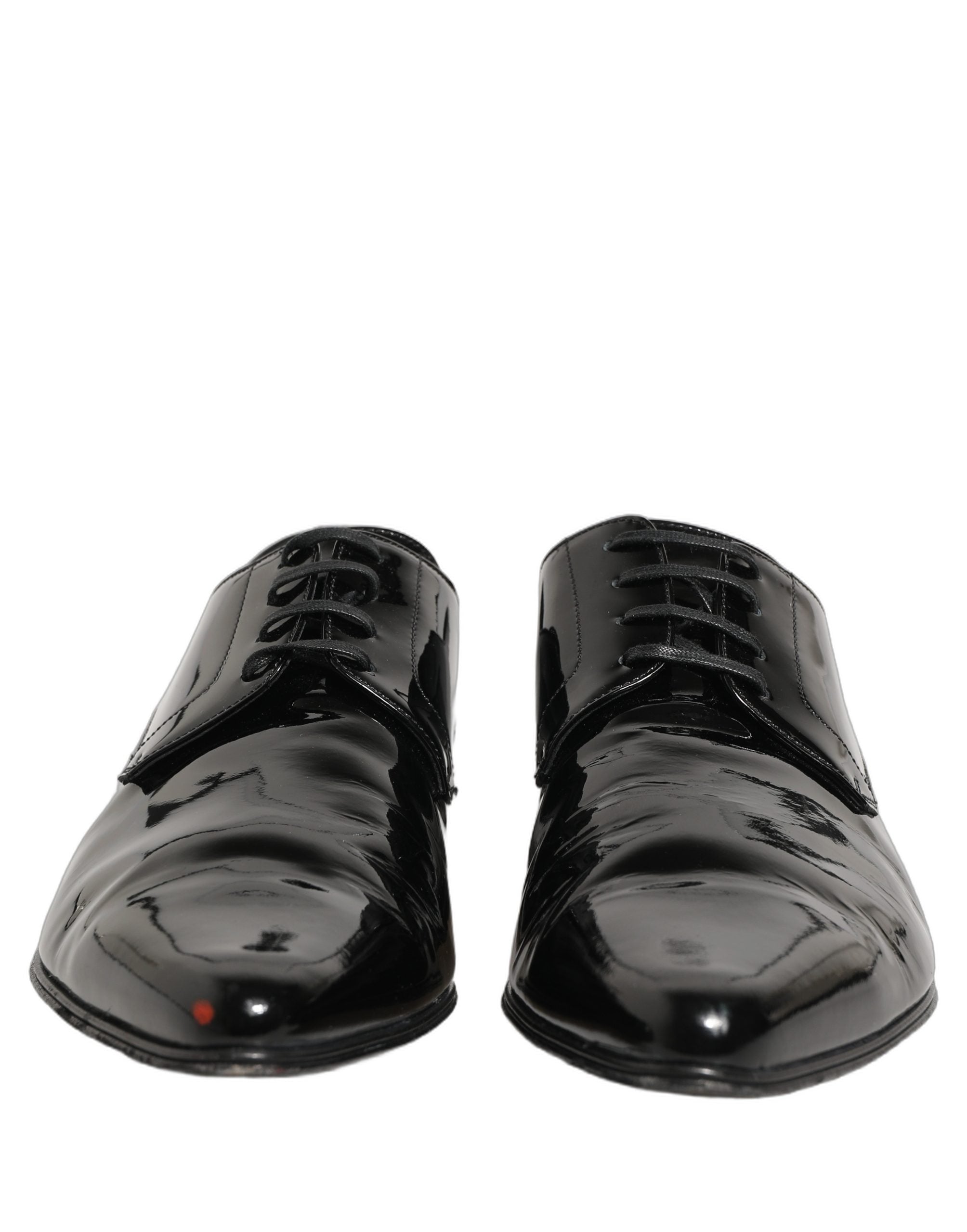 Chaussures derby en cuir noir Dolce & Gabbana pour homme, chaussures formelles élégantes et sophistiquées.