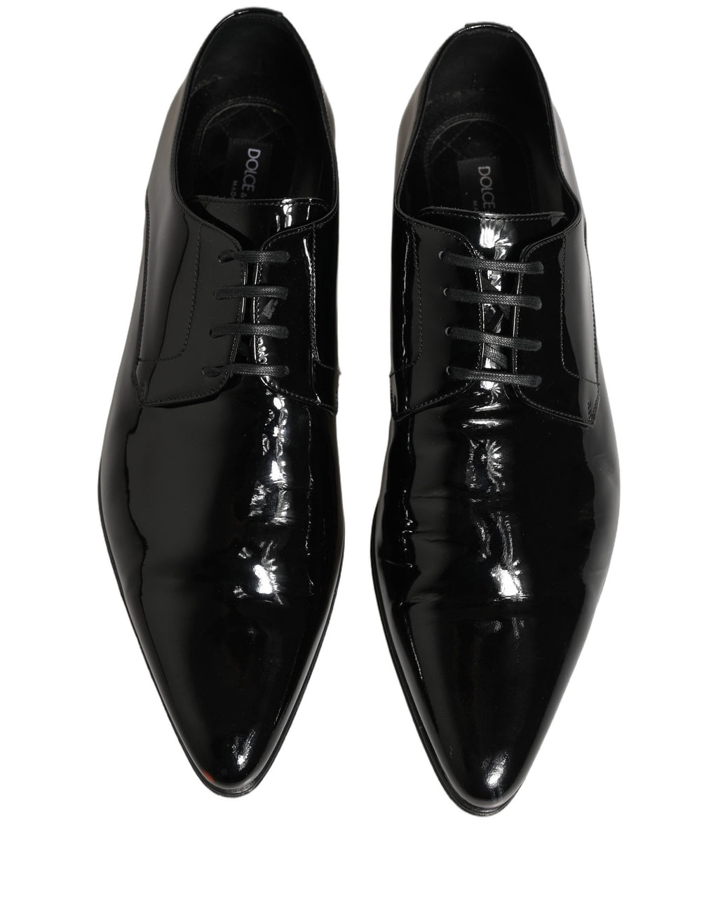 Chaussures Derby en cuir noir Dolce & Gabbana pour homme, chaussures de costume formelles élégantes et sophistiquées.