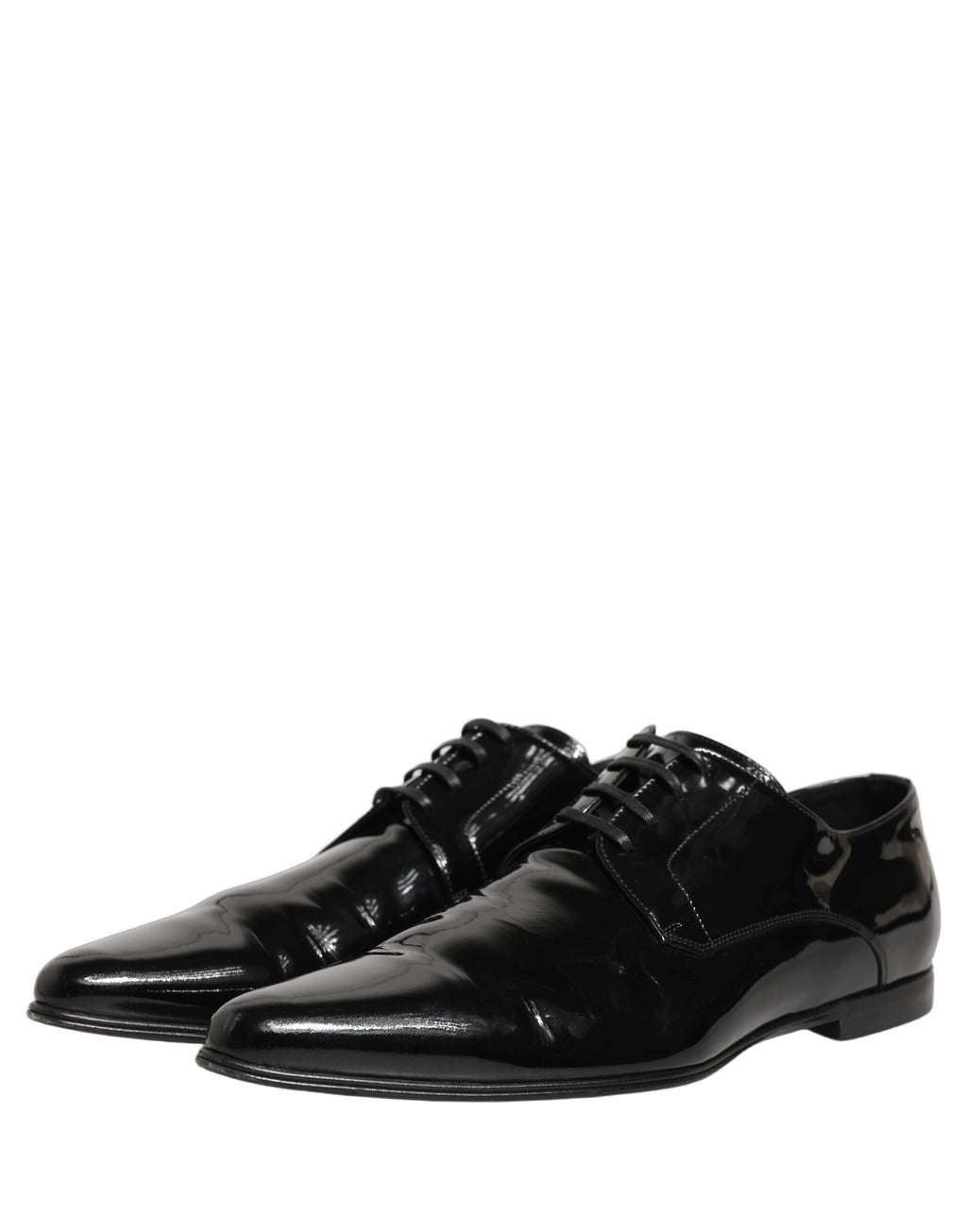 Chaussures formelles Derby en cuir noir Dolce & Gabbana pour homme, élégantes et sophistiquées.