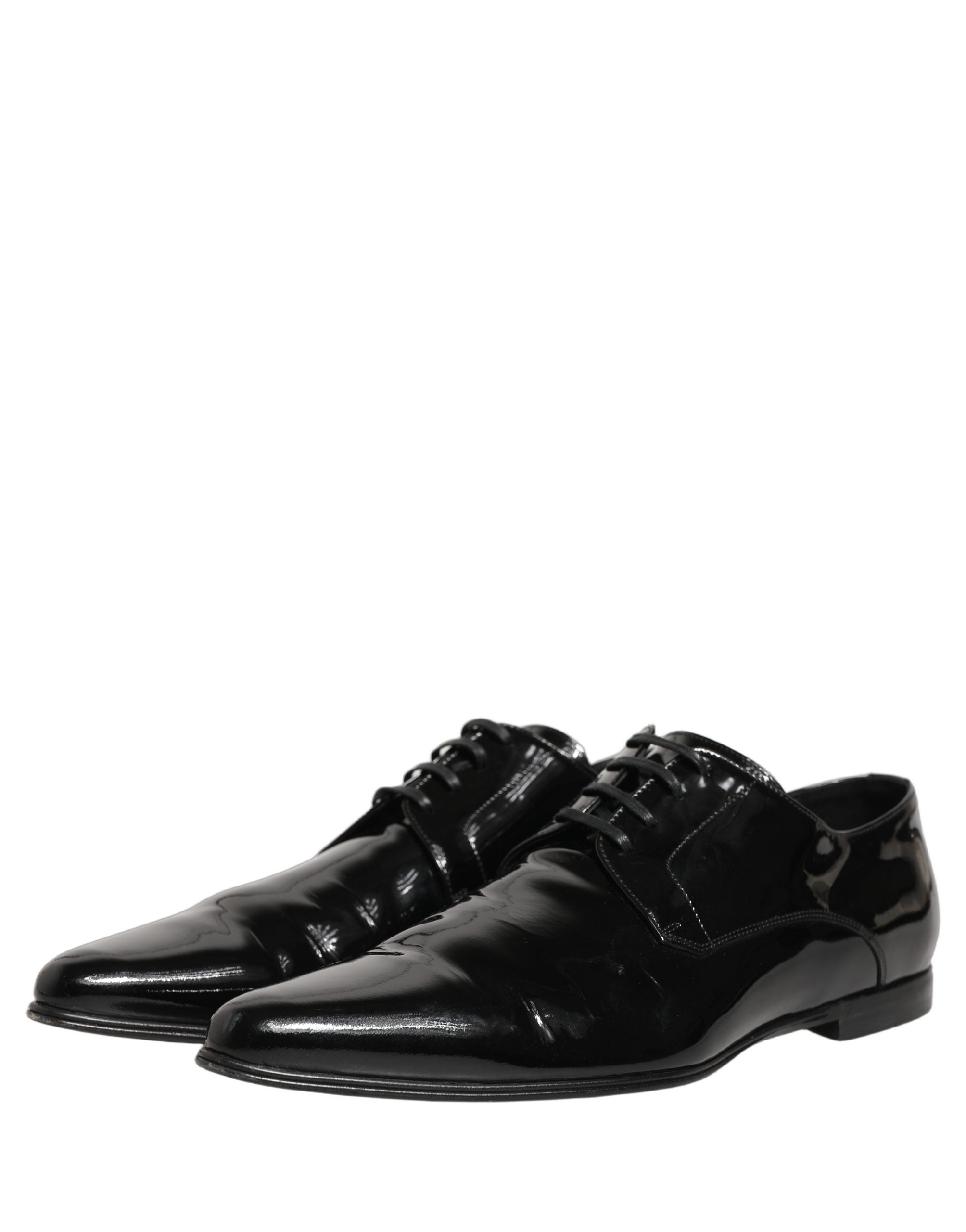 Chaussures formelles Derby en cuir noir Dolce & Gabbana pour homme, élégantes et sophistiquées.