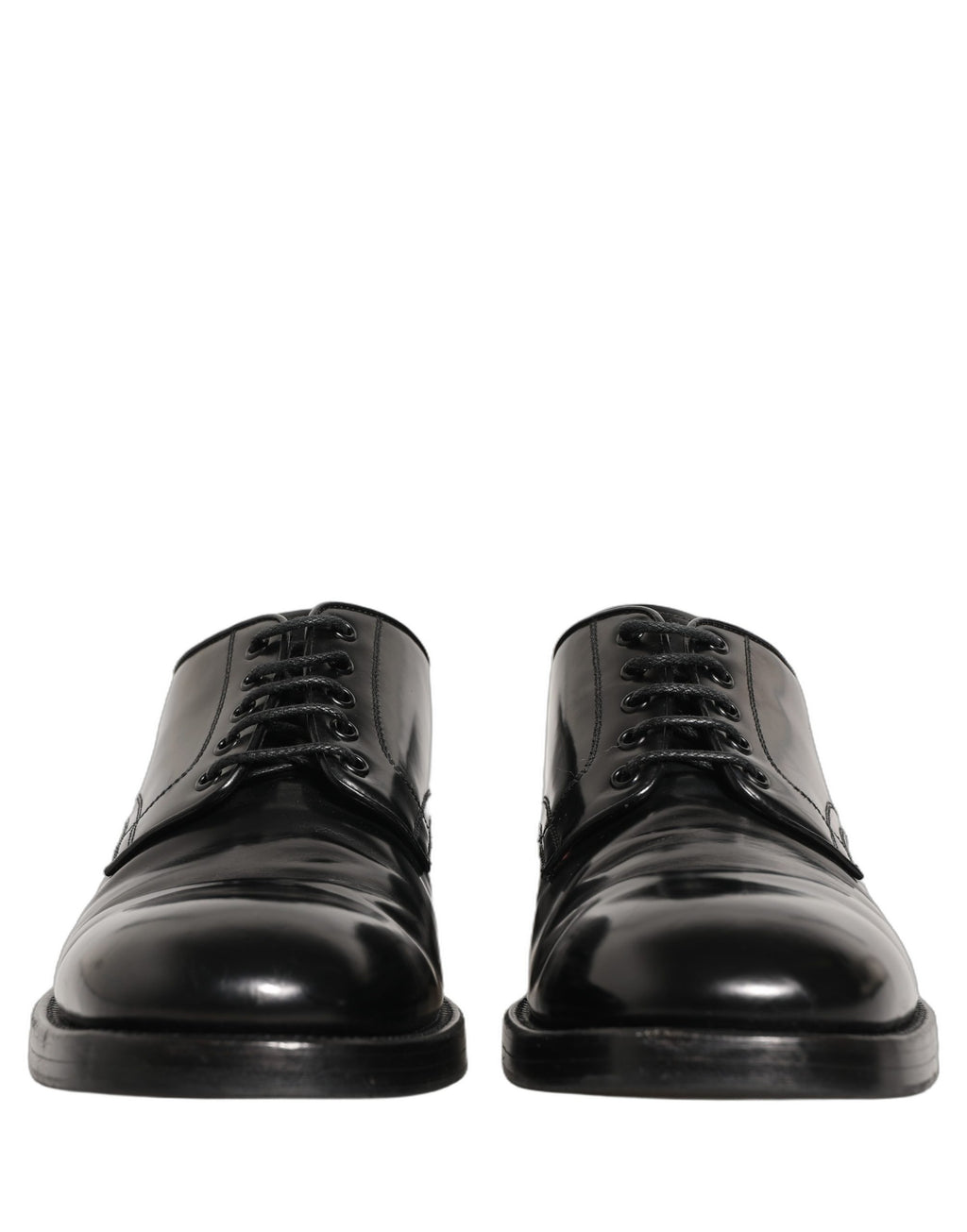 Chaussures Derby en cuir noir Dolce & Gabbana pour homme, chaussures formelles élégantes avec finition en cuir raffinée.