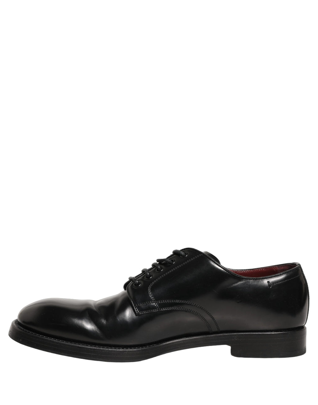 Chaussures Derby en cuir noir Dolce & Gabbana pour homme, chaussures formelles élégantes avec détails en cuir poli.