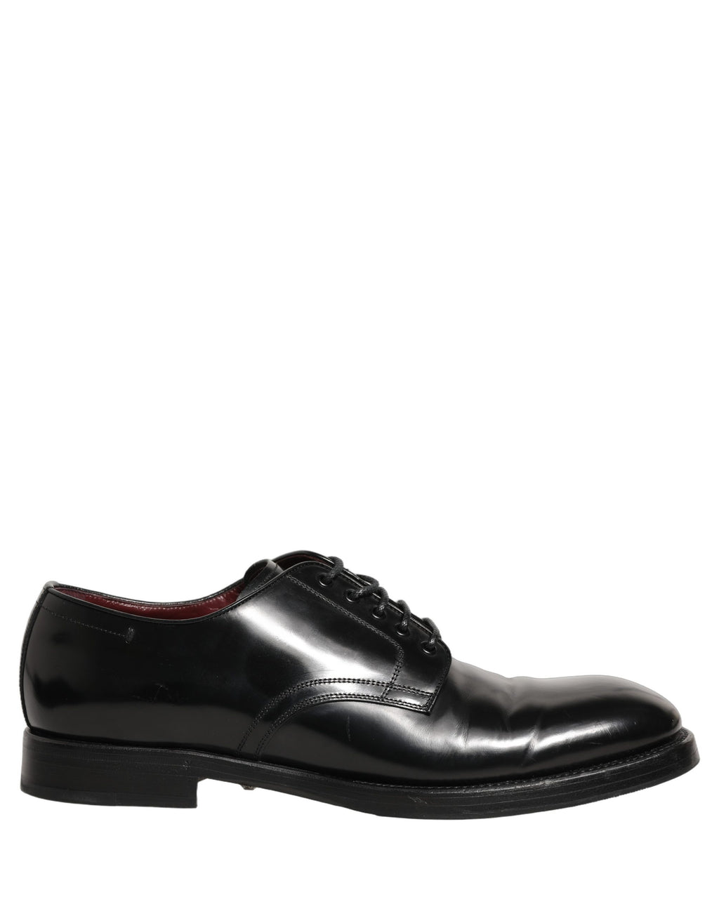 Chaussures habillées en cuir noir de D&G, Derby pour homme, chaussures formelles élégantes Dolce & Gabbana, intérieur en cuir.