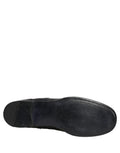 Chaussures Derby Wingtip en cuir bleu Dolce & Gabbana pour homme, chaussures formelles élégantes avec détails en relief.