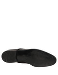 Chaussures Derby homme en cuir noir Dolce & Gabbana, chaussures formelles élégantes et sophistiquées.