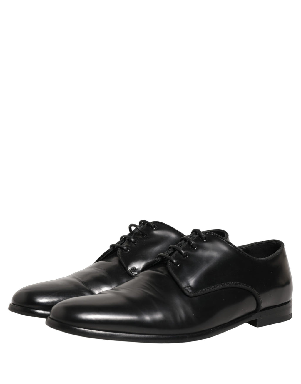 Chaussures derby habillées en cuir noir pour homme de la marque Dolce & Gabbana, élégantes et formelles.