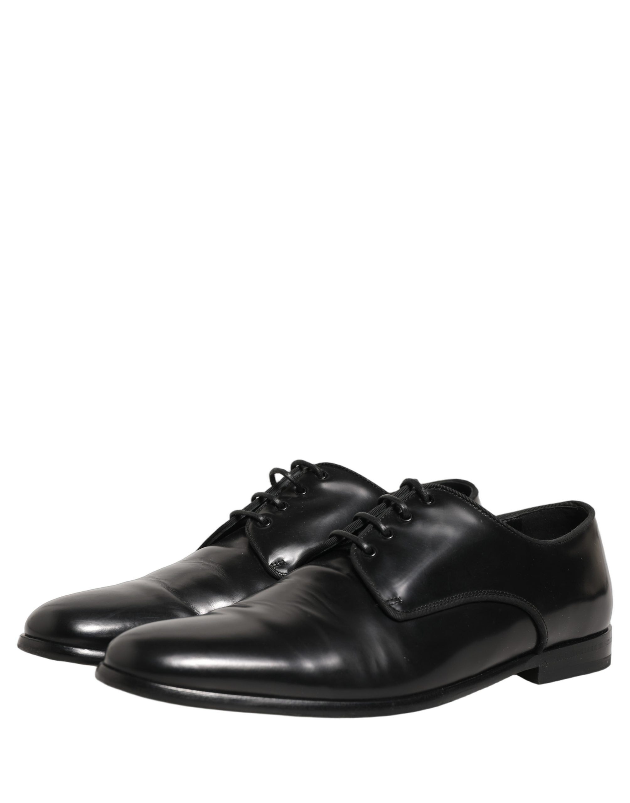 Chaussures derby habillées en cuir noir pour homme de la marque Dolce & Gabbana, élégantes et formelles.