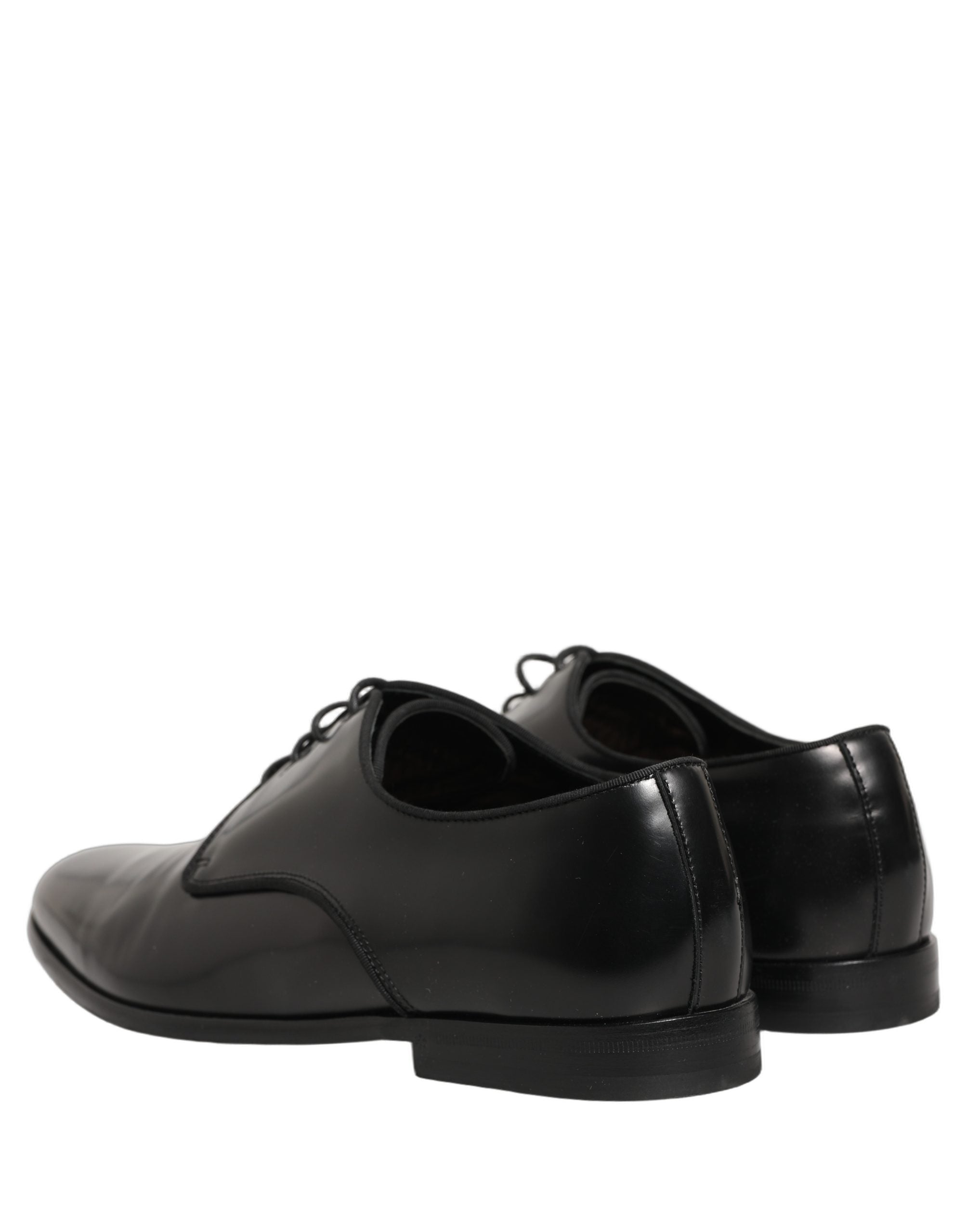 Chaussures derby en cuir noir pour homme de Dolce & Gabbana, chaussures formelles élégantes et sophistiquées.