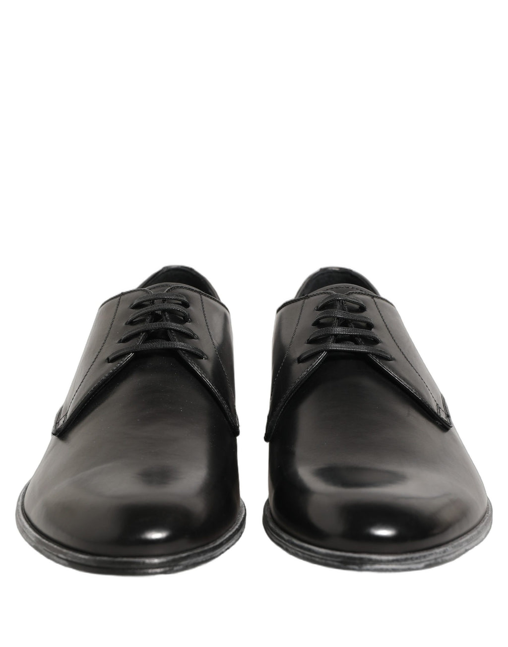 Chaussures Derby en cuir noir de Dolce & Gabbana avec lacets, style élégant et sophistiqué pour hommes.