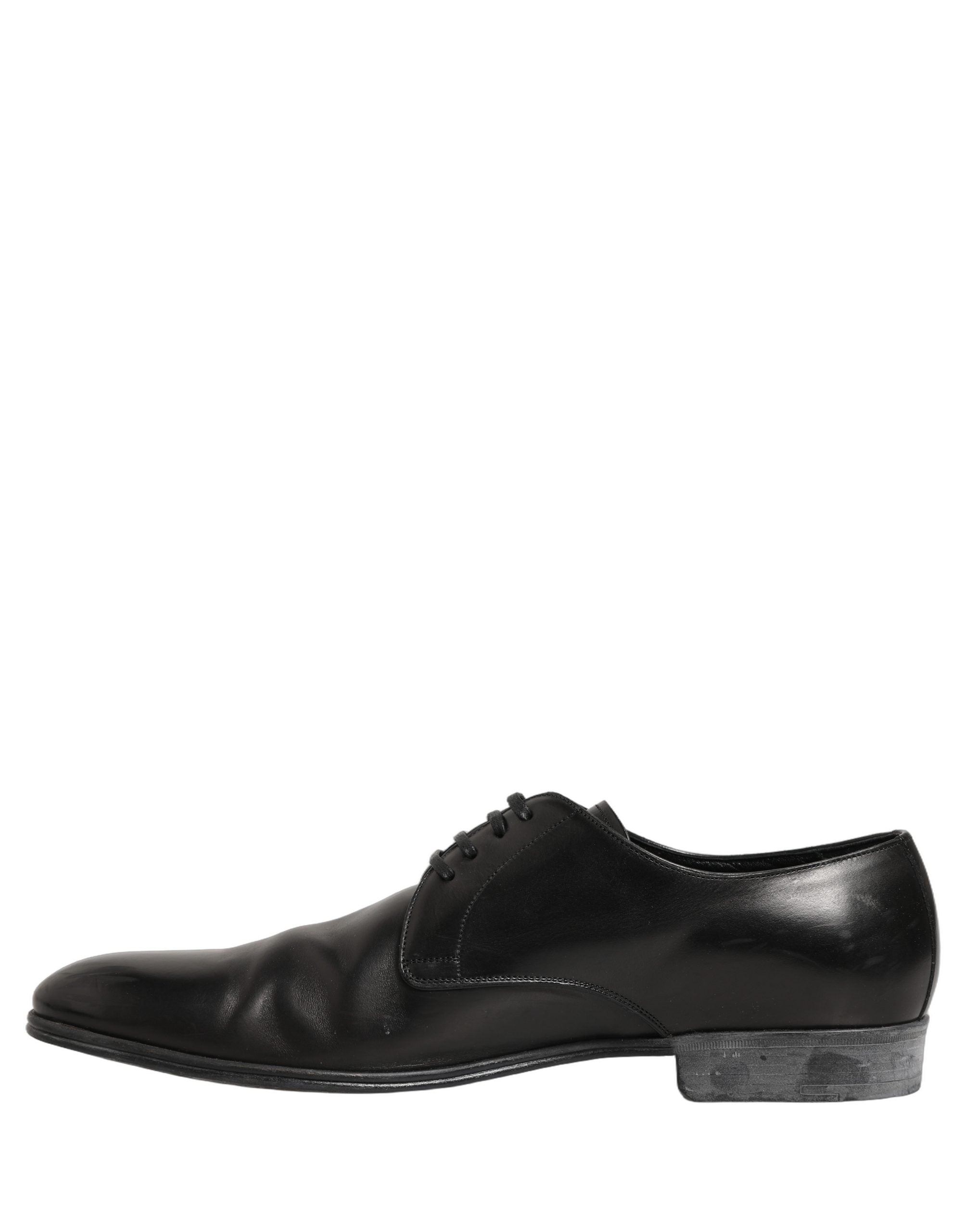 Chaussures Derby en cuir noir de Dolce & Gabbana avec laçage, élégantes et sophistiquées, pour un style moderne.