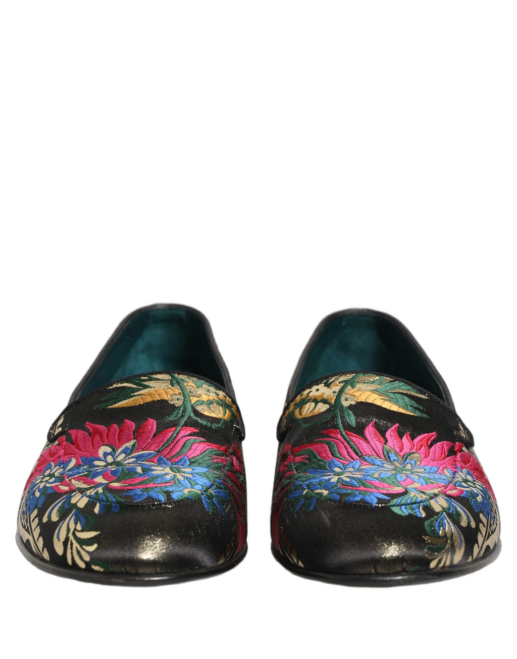 Chaussures pour hommes Dolce & Gabbana, mocassins en jacquard noir à motif floral, chaussures de ville élégantes
