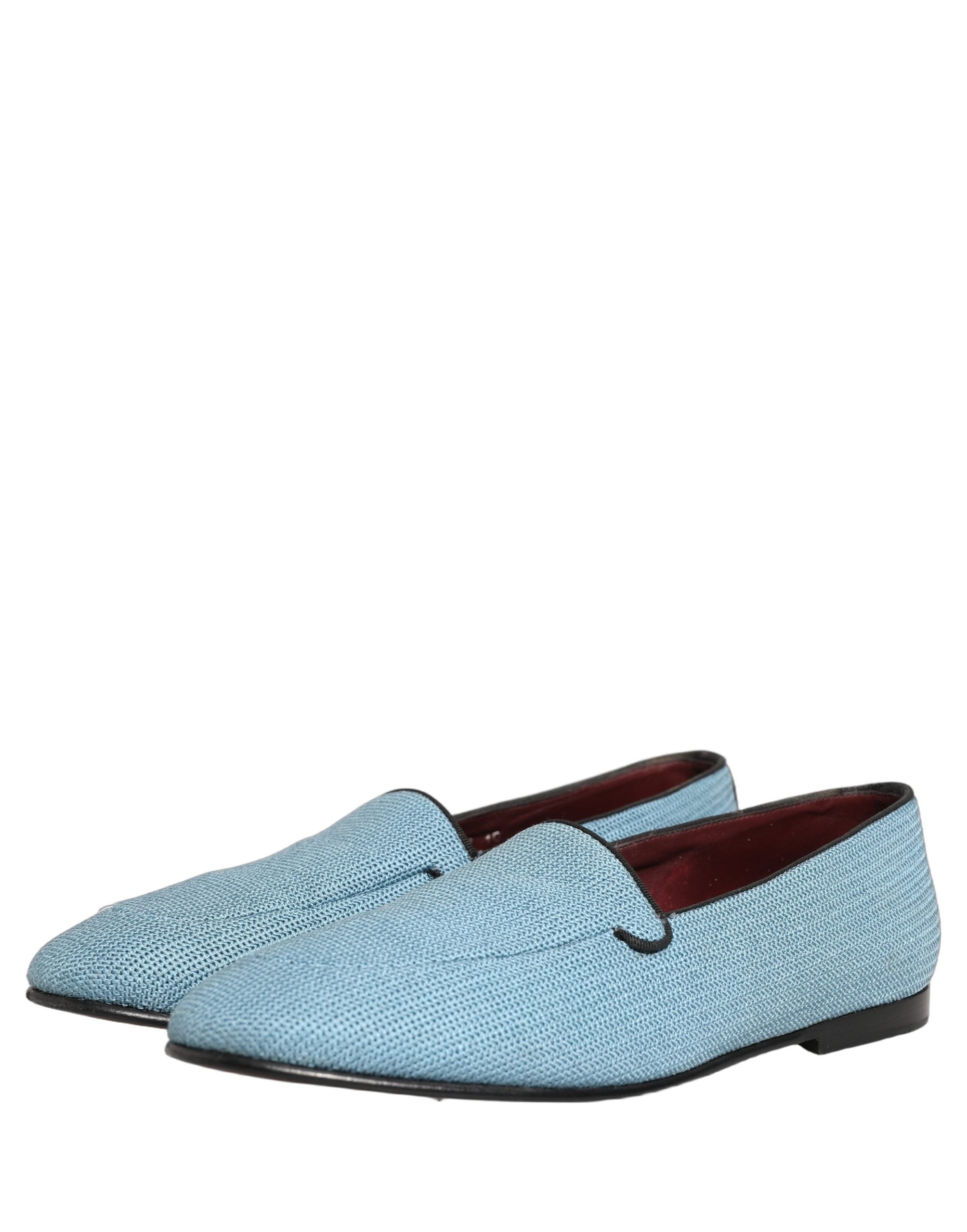 Chaussures mocassins homme Dolce & Gabbana en tissage bleu, slip-on élégants pour homme.