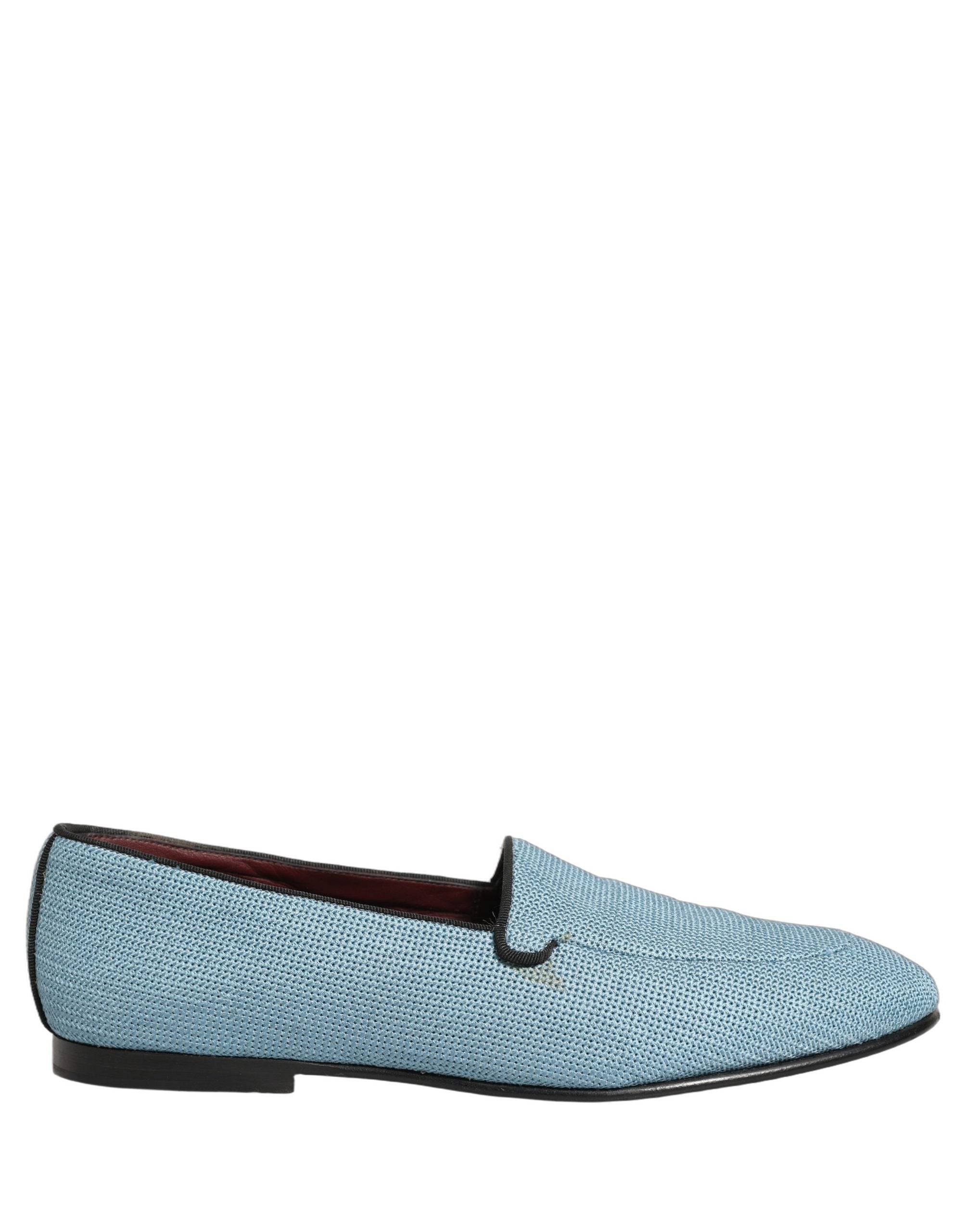 Chaussures mocassins Dolce & Gabbana pour homme en tissu tissé bleu, style slip-on élégant et confortable.