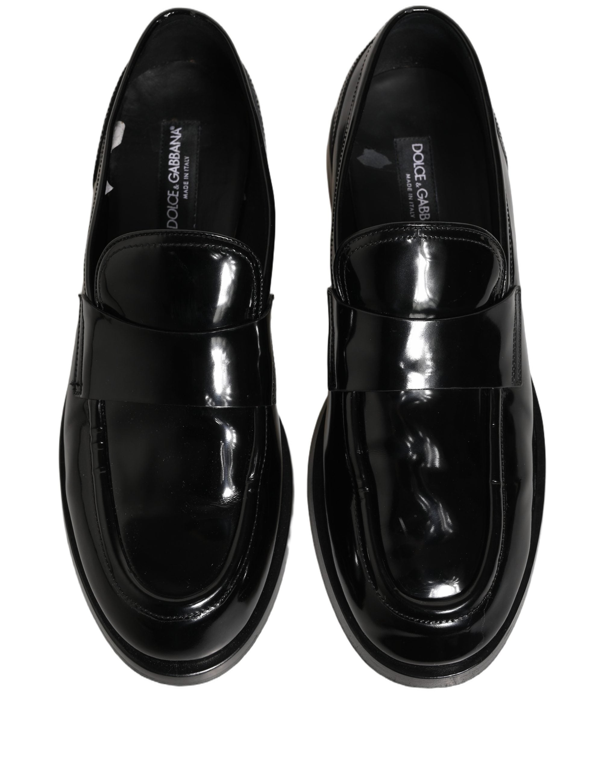 Chaussures Richelieu en cuir noir de luxe Dolce & Gabbana pour homme, élégantes et formelles, avec finition soignée.