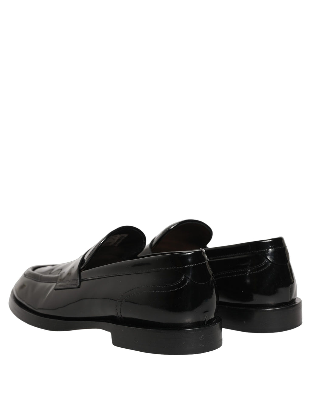 Chaussures Richelieu noires en cuir pour homme Dolce & Gabbana, élégantes mocassins formels en cuir noir.