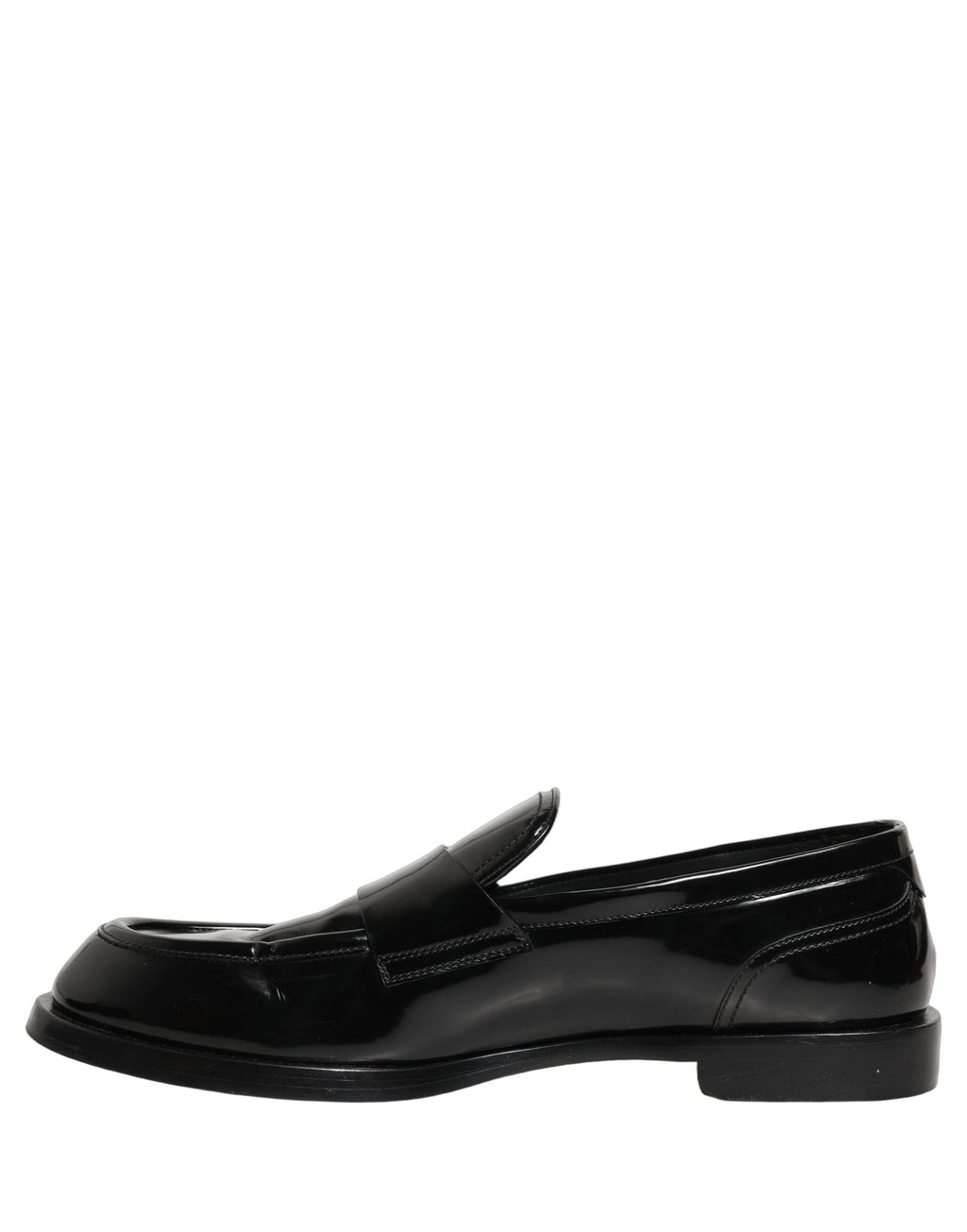 Chaussures hommes Dolce & Gabbana en cuir noir, mocassins habillés formels pour homme, élégance et style sophistiqué.
