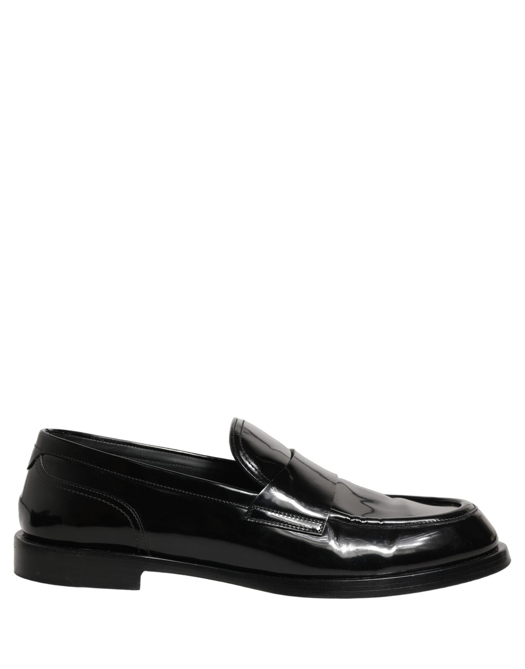 Chaussures hommes Dolce & Gabbana, mocassins en cuir noir élégants pour occasions formelles, avec finition soignée et semelle en cuir.