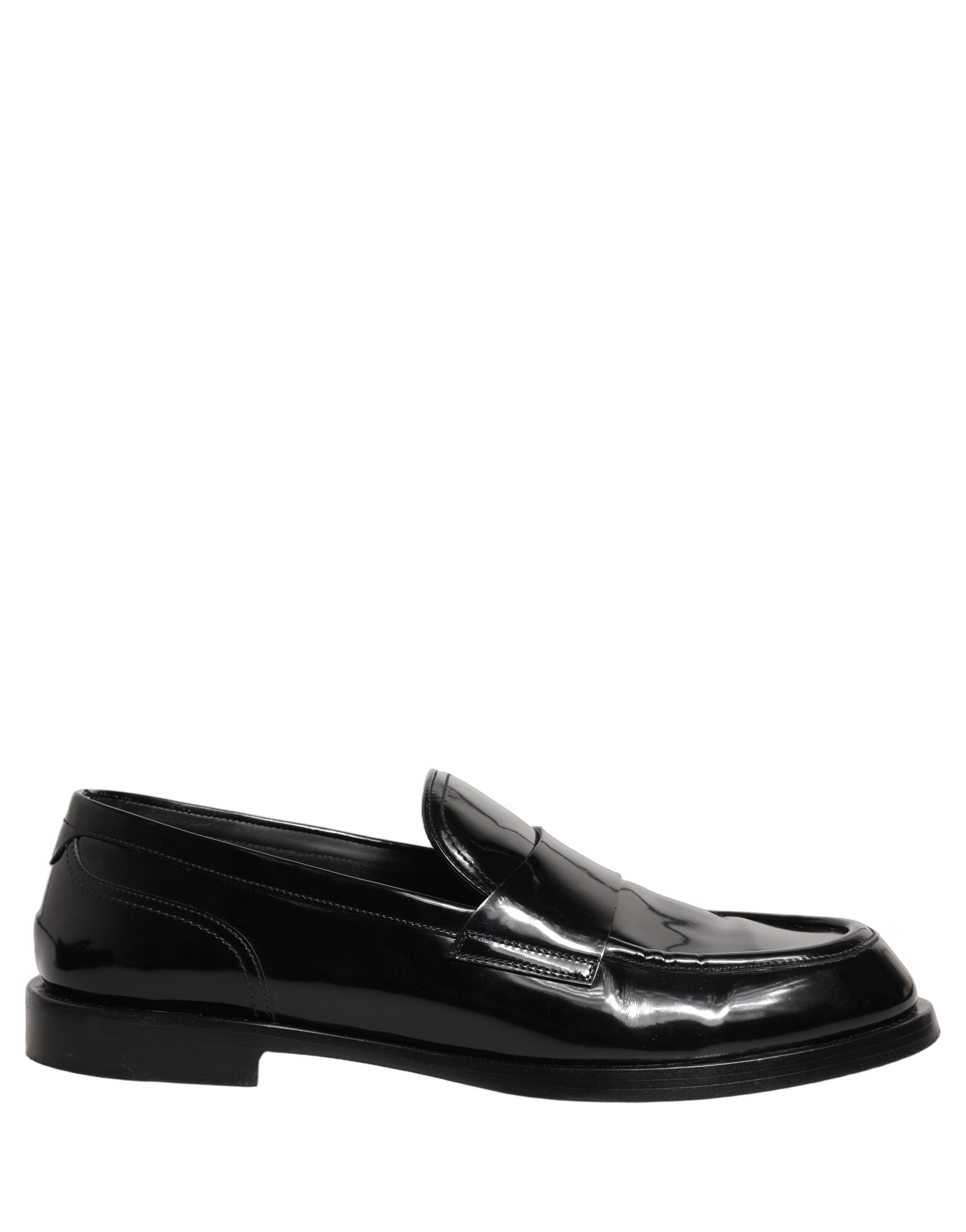 Chaussures hommes Dolce & Gabbana, mocassins en cuir noir élégants pour occasions formelles, avec finition soignée et semelle en cuir.