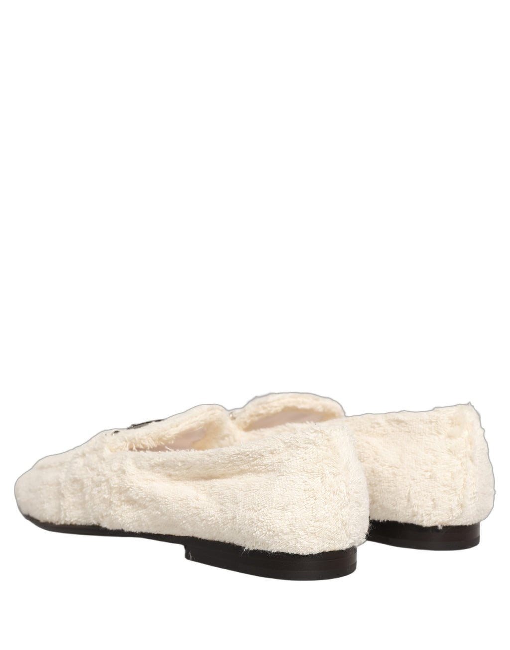 Chaussures loafers en fourrure blanche en shearling pour homme Dolce & Gabbana, élégantes et confortables.