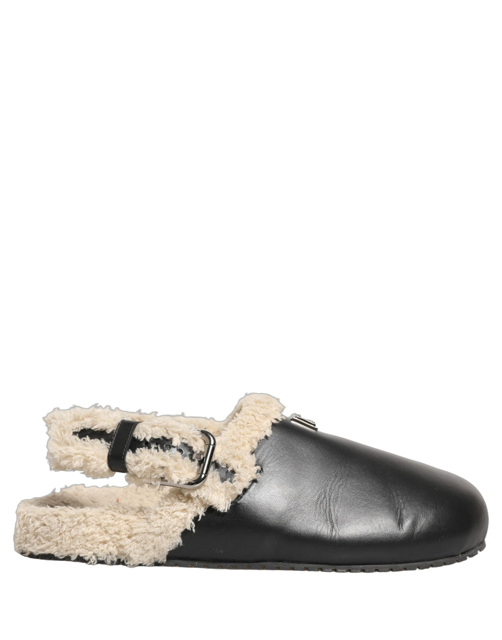 Sandales Dolce & Gabbana en shearling beige et noir avec détails en fourrure, chaussures élégantes pour femmes