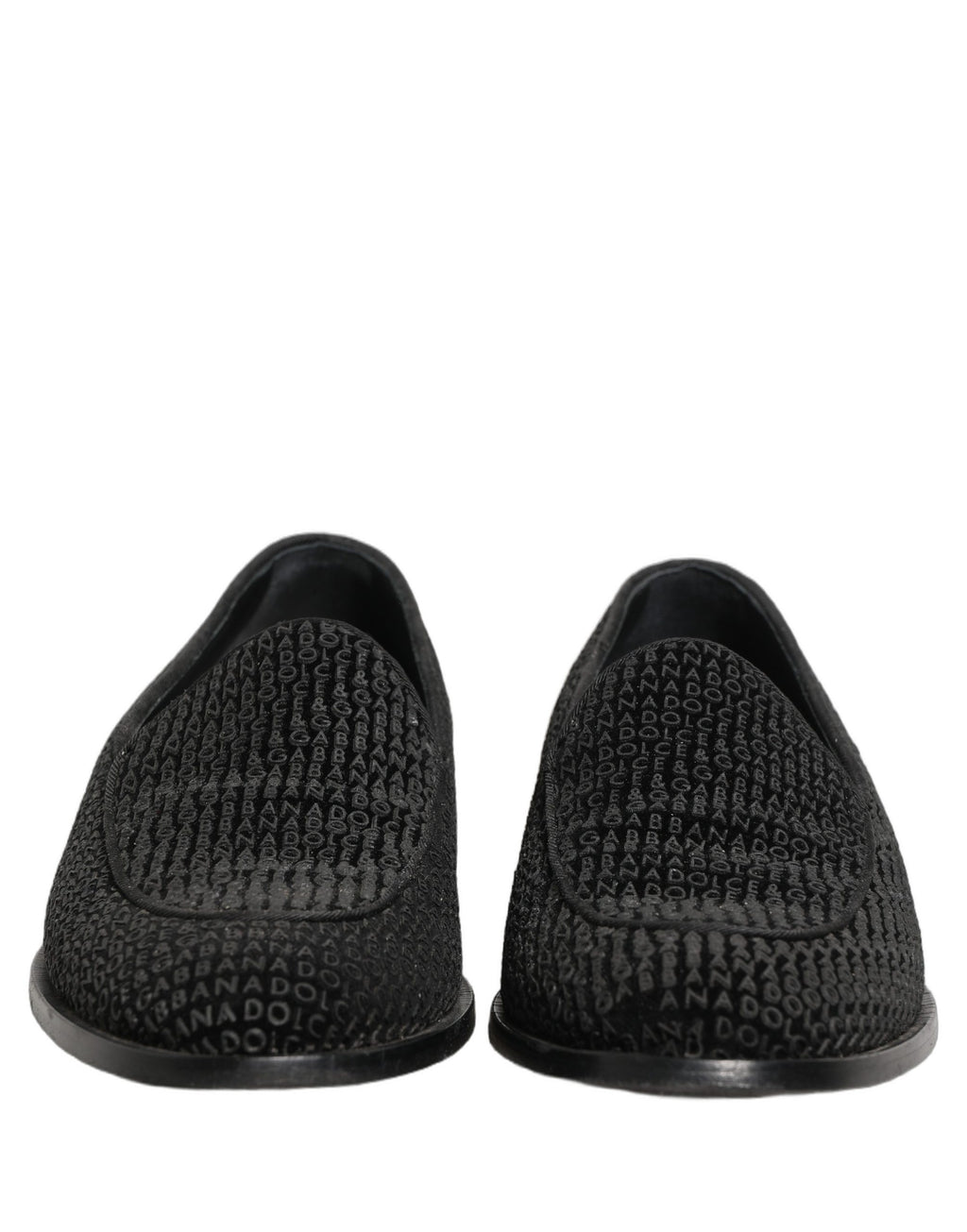 Chaussures mocassins pour homme Dolce & Gabbana noir avec logo monogramme, design élégant et sophistiqué.