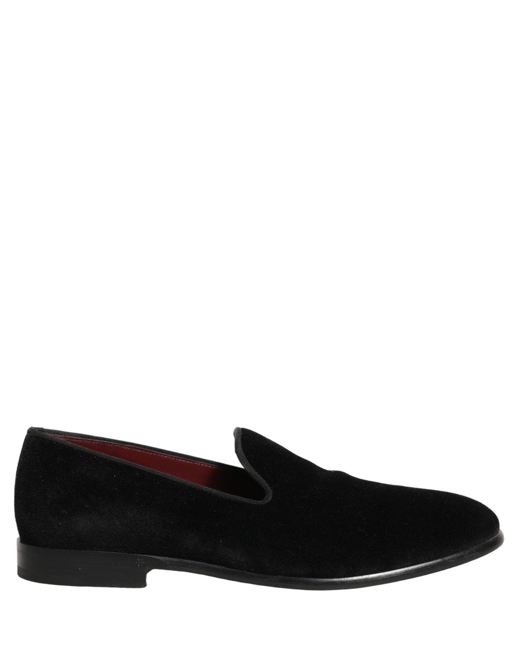 Mocassins en velours noir en coton de marque Dolce & Gabbana, chaussures de ville élégantes pour homme.