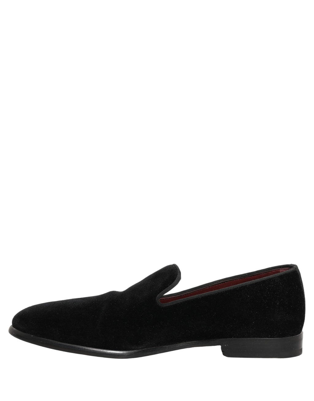 Chaussures formelles en velours noir en coton de Dolce & Gabbana, mocassins élégants pour homme.