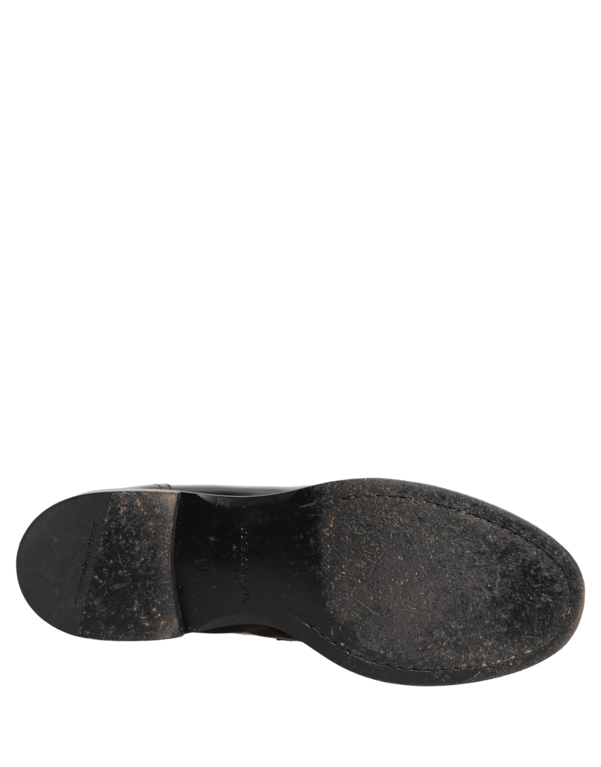 Chaussures mocassins habillées en cuir noir pour homme de Dolce & Gabbana, élégantes et sophistiquées.