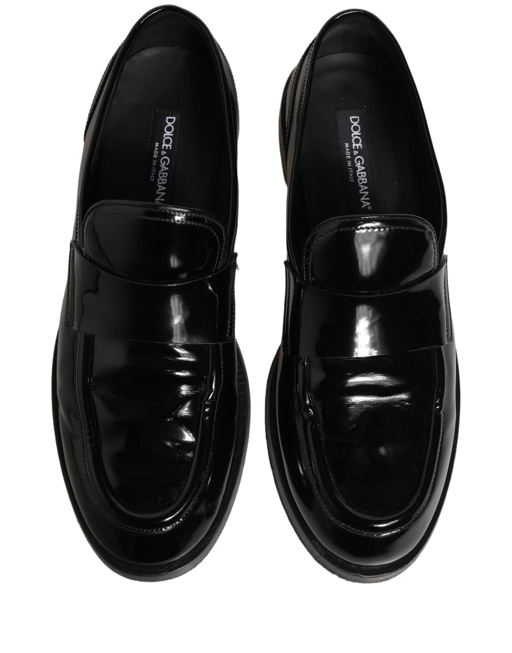Chaussures mocassins formels en cuir noir Dolce & Gabbana pour hommes, élégantes et sophistiquées.