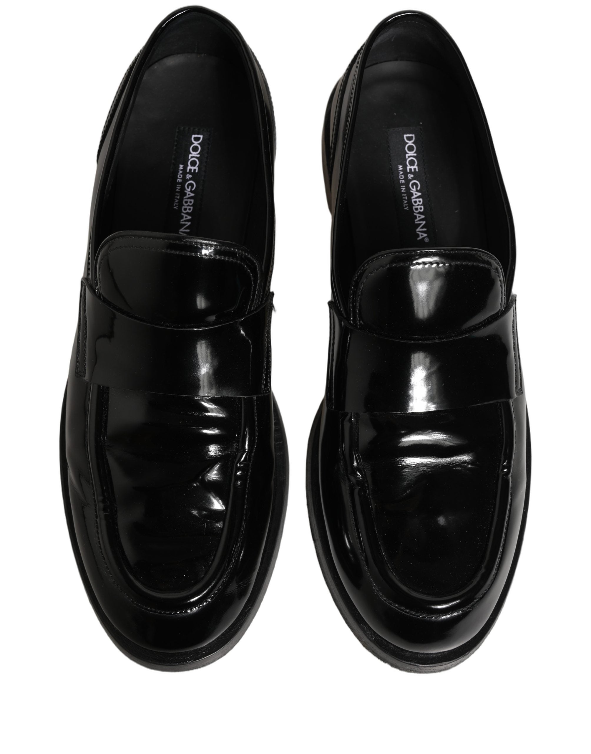 Chaussures mocassins formels en cuir noir Dolce & Gabbana pour hommes, élégantes et sophistiquées.